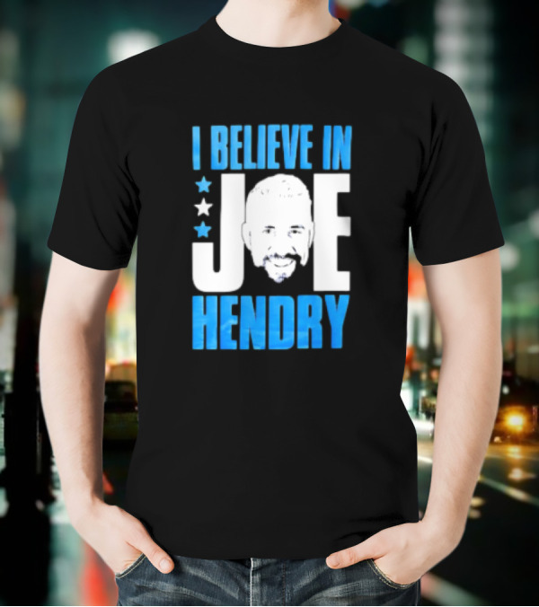 TNA I Believe In Joe Hendry Blue Text And Stars T-Shirt