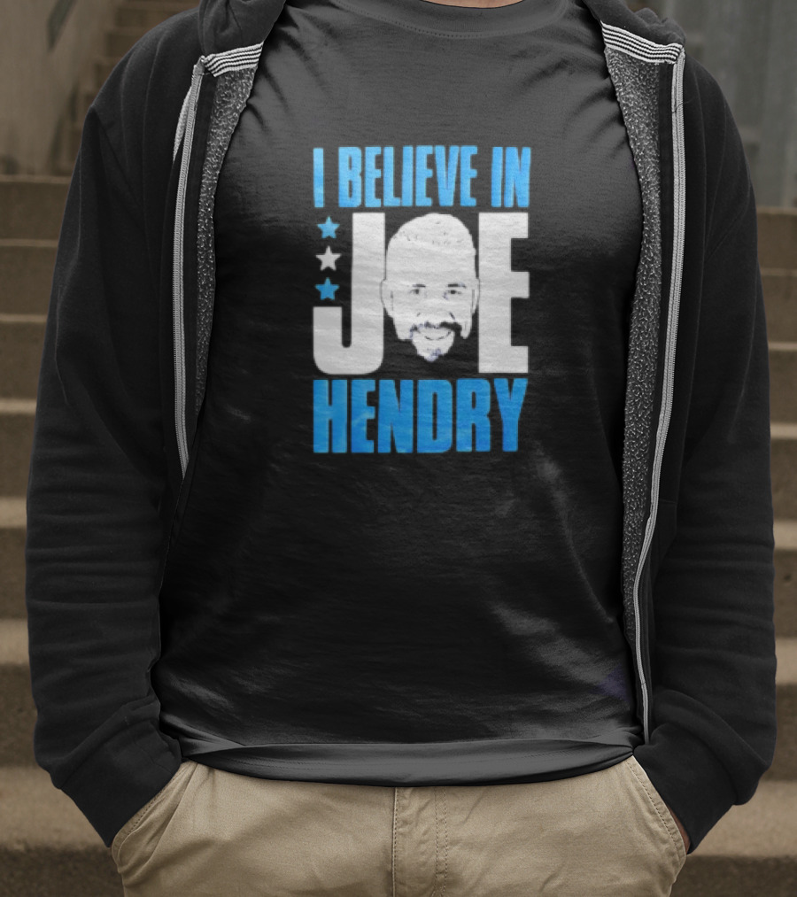 TNA I Believe In Joe Hendry Blue Text And Stars T-Shirt