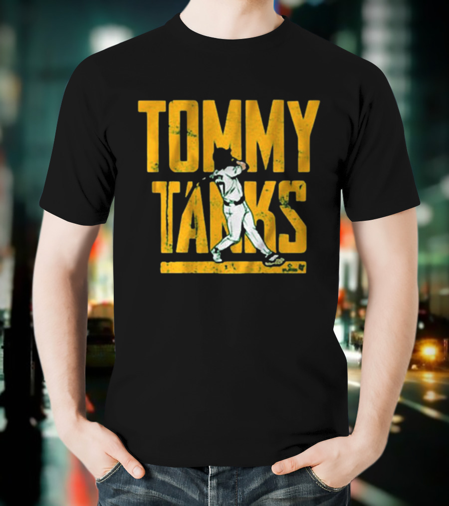 Tommy Tanks Baseball Player Silhouette T-Shirt