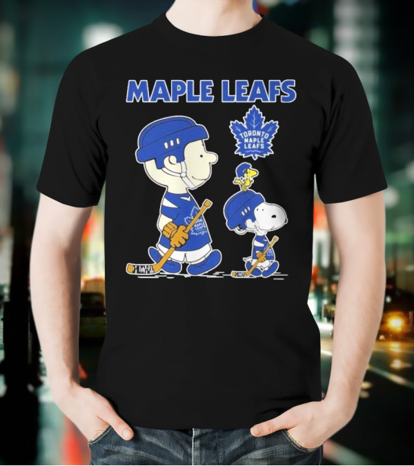 Toronto Maple Leafs Peanuts Snoopy Hockey 2025 Charlie Brown Woodstock T-Shirt