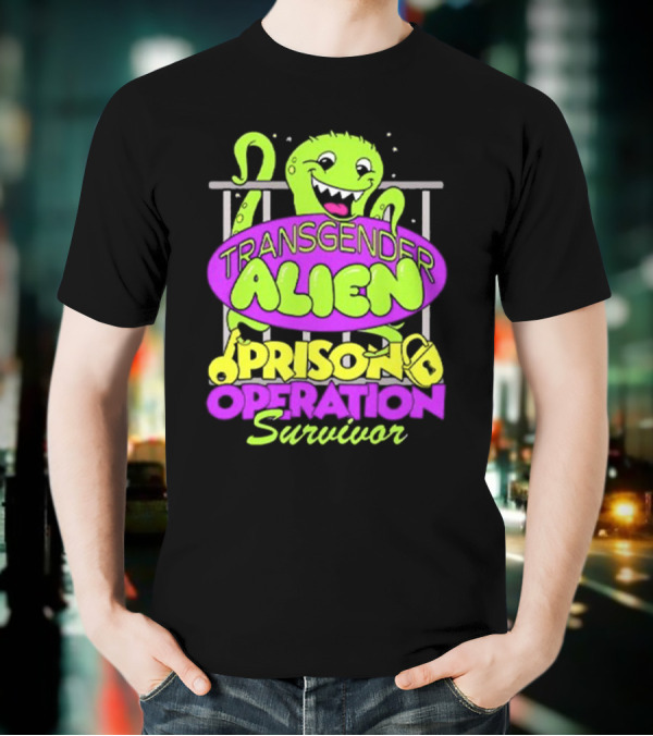 Transgender Alien Prison Operation Survivor Monster With Bars T-Shirt