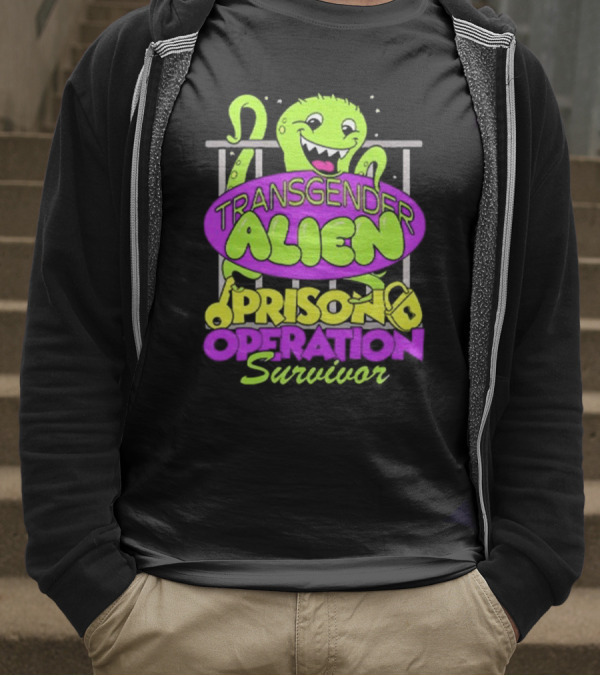 Transgender Alien Prison Operation Survivor Monster With Bars T-Shirt