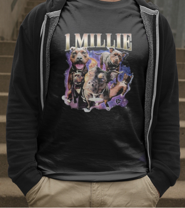 Trent The Traveler 1 Millie Dogs In Purple Cosmic Galaxy T-Shirt