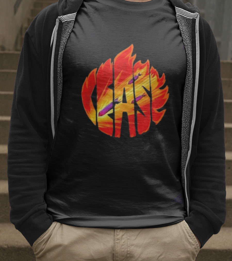 Cease Fire Flame Letters With Missiles T-Shirt