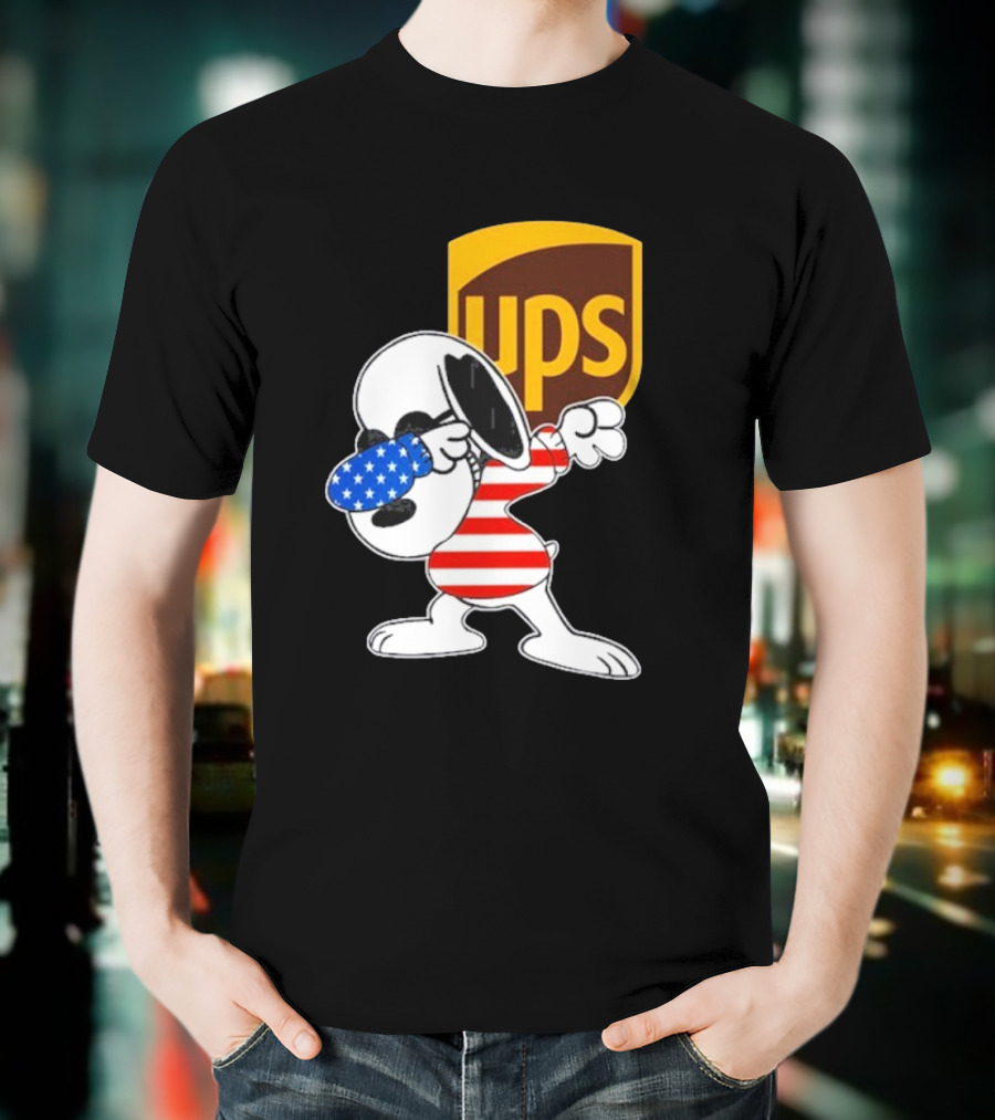 UPS Snoopy Dabbing American Flag Style T-Shirt