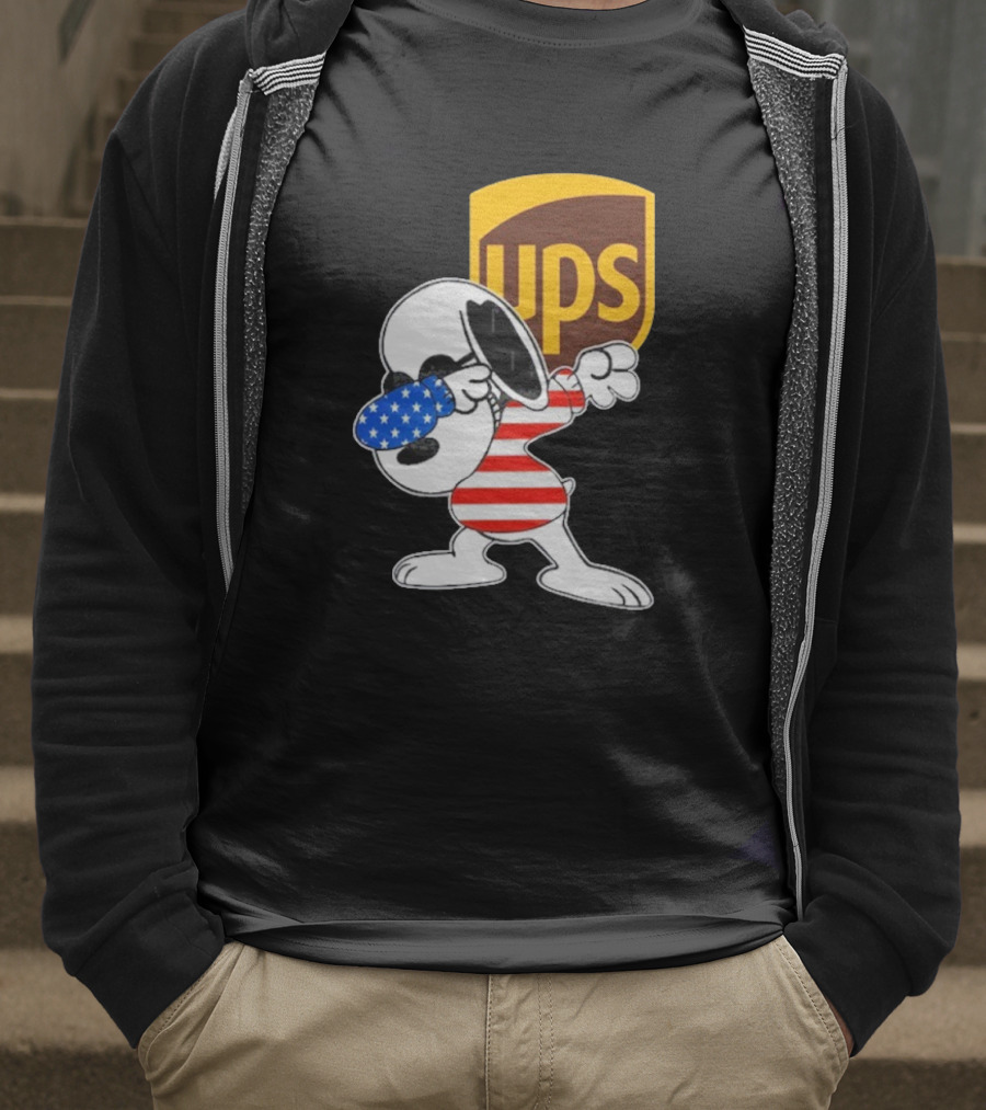 UPS Snoopy Dabbing American Flag Style T-Shirt
