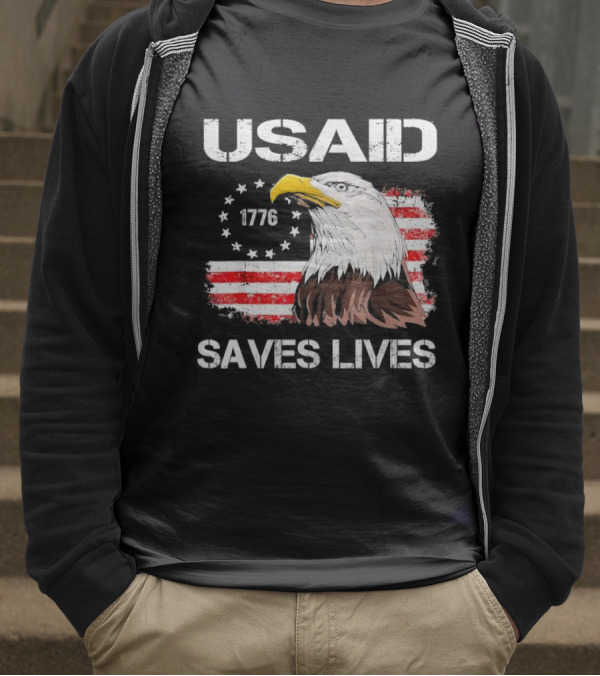 USAID Saves Lives 1776 American Flag Eagle T-Shirt