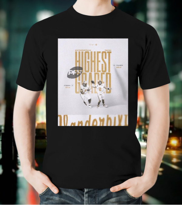 Vanderbilt PFF Top Ten Highest Graded Eli Stowers Diego Pavia T-Shirt