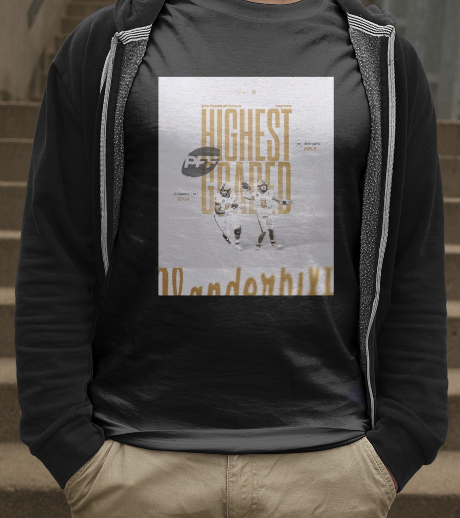 Vanderbilt PFF Top Ten Highest Graded Eli Stowers Diego Pavia T-Shirt
