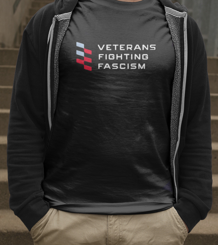 Veterans Fighting Fascism Red And Blue Stripes Movement T-Shirt