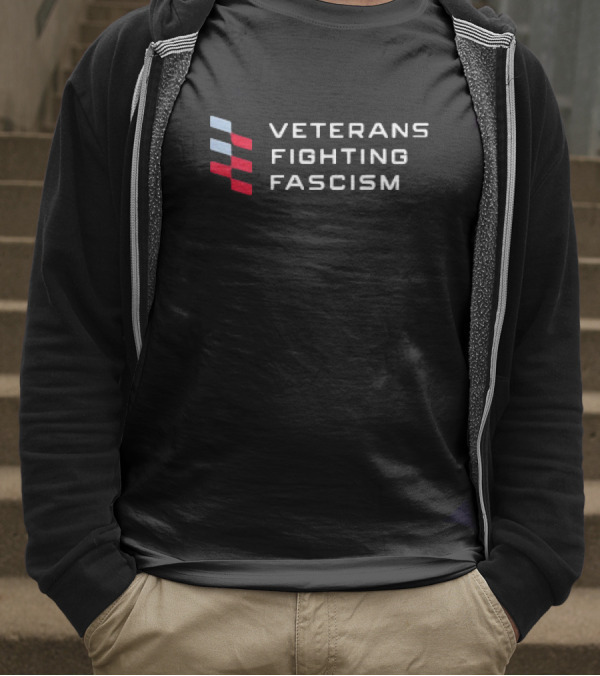 Veterans Fighting Fascism Red And Blue Stripes Movement T-Shirt