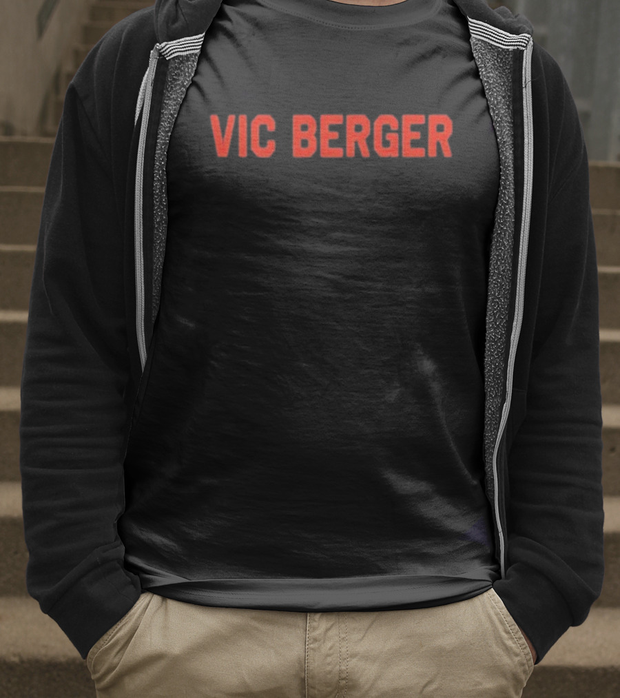 Vic Berger Red Text Bold Style T-Shirt