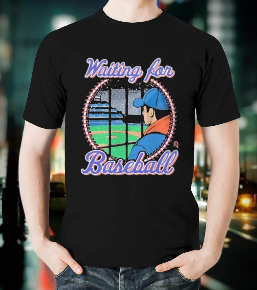 Waiting For Baseball Game Fan Looking Out Stadium Window T-Shirt
