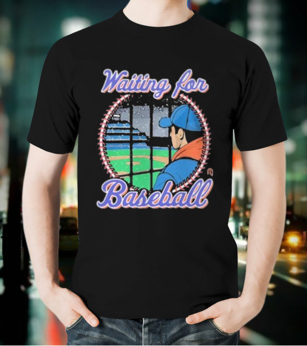 Waiting For Baseball Game Fan Looking Out Stadium Window T-Shirt