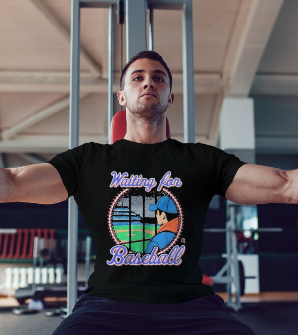 Waiting For Baseball Game Fan Looking Out Stadium Window T-Shirt