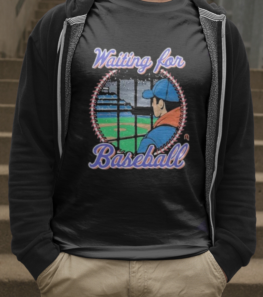 Waiting For Baseball Game Fan Looking Out Stadium Window T-Shirt