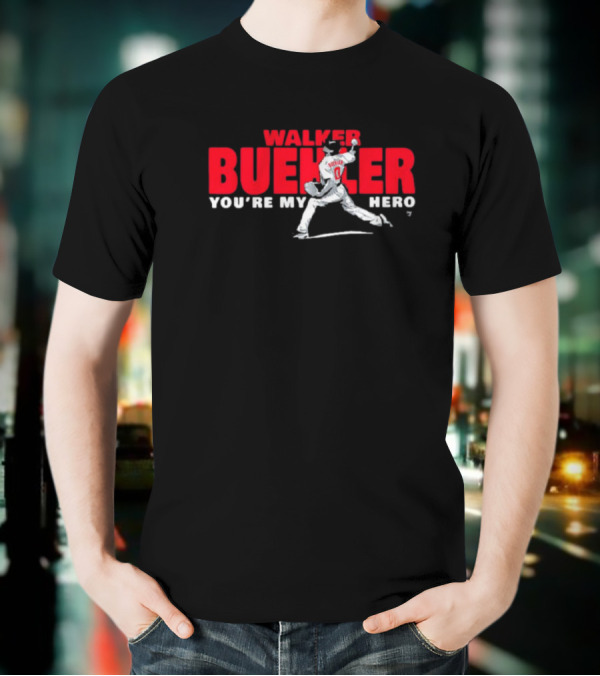 Walker Buehler You’re My Hero Baseball Pitcher Illustration T-Shirt