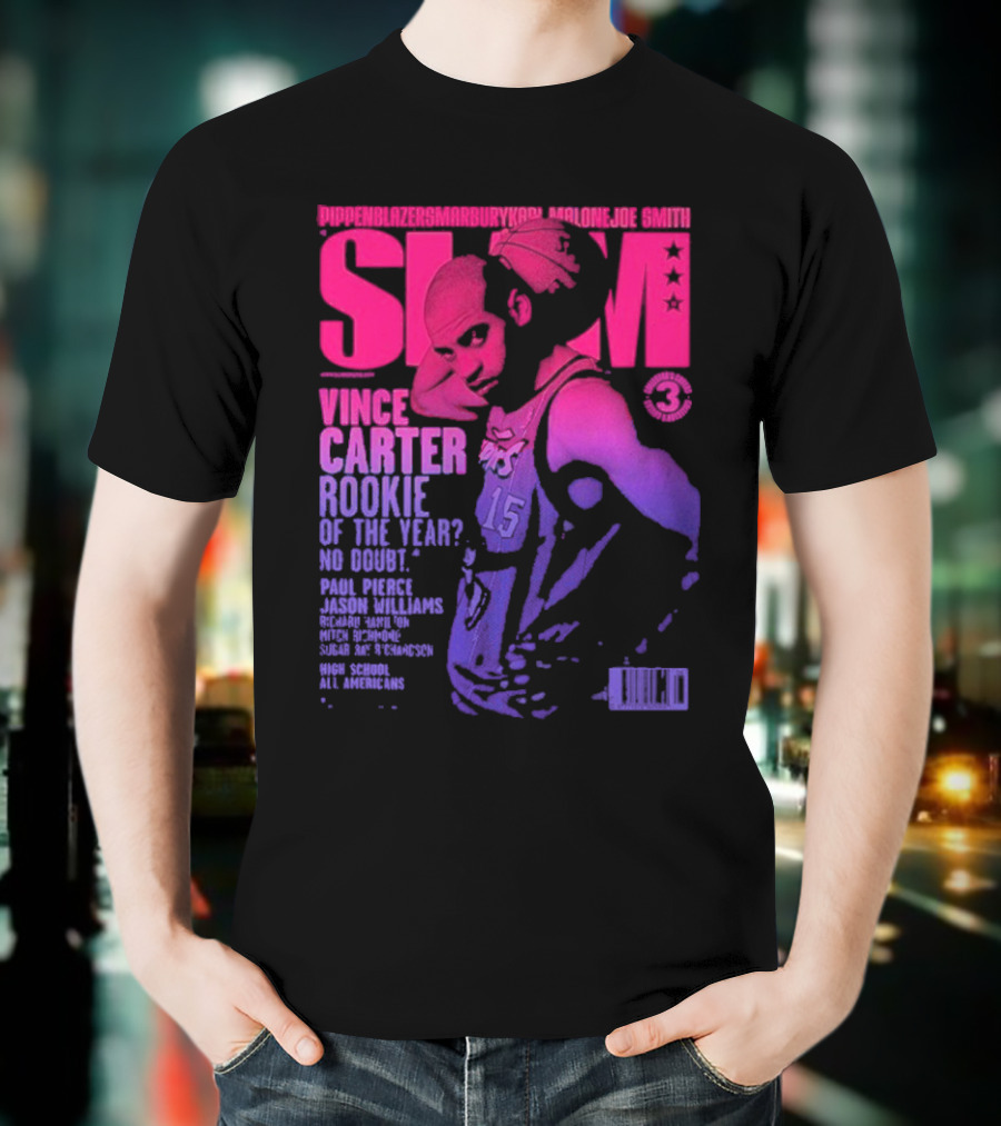 Vince Carter Toronto Rookie Of The Year 1999 SLAM 15 Gradient T-Shirt