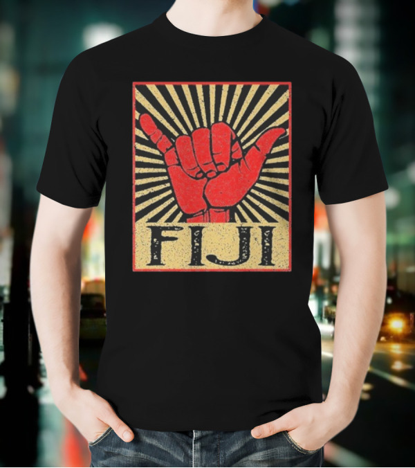 Fiji Retro Shaka Vintage Island Surfer T-Shirt