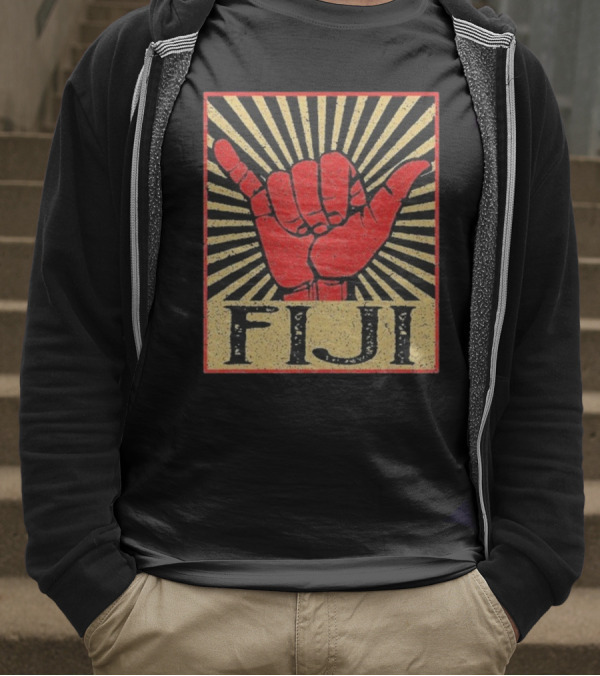 Fiji Retro Shaka Vintage Island Surfer T-Shirt