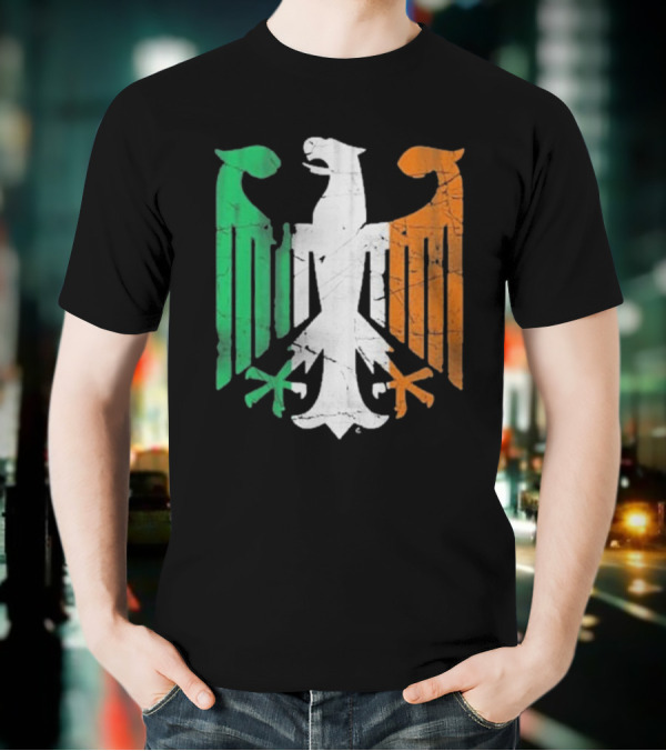 Vintage Irish German Eagle Emblem St Patrick’s Day Heritage T-Shirt