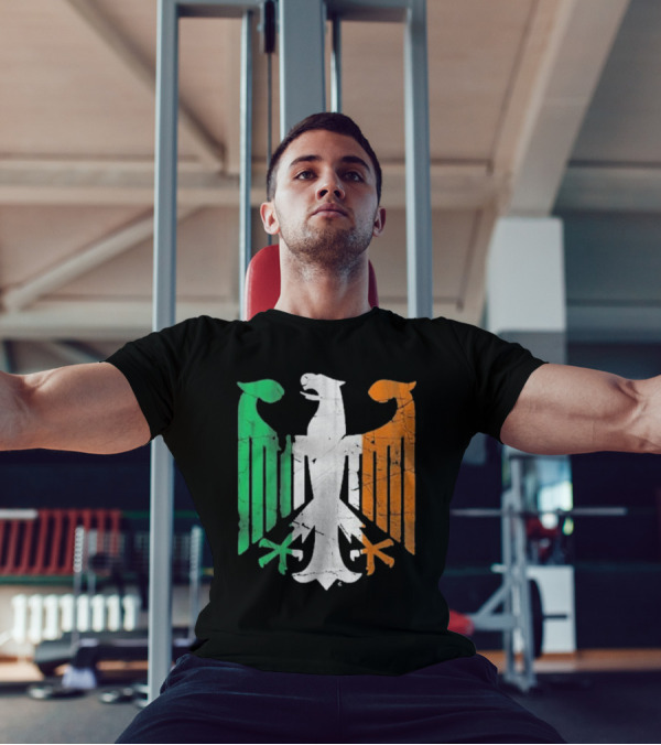 Vintage Irish German Eagle Emblem St Patrick’s Day Heritage T-Shirt