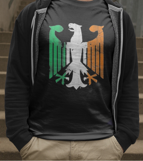 Vintage Irish German Eagle Emblem St Patrick’s Day Heritage T-Shirt