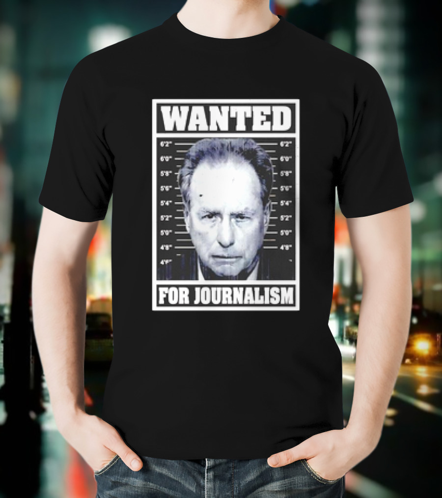 Wanted Satire For Journalism With Shot Image T-Shirt