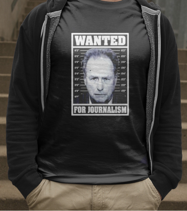 Wanted Satire For Journalism With Shot Image T-Shirt