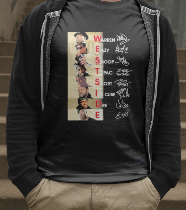 Warren Eazy Snoop Tupac Short Ice Cube Dre E40 Westside T-Shirt