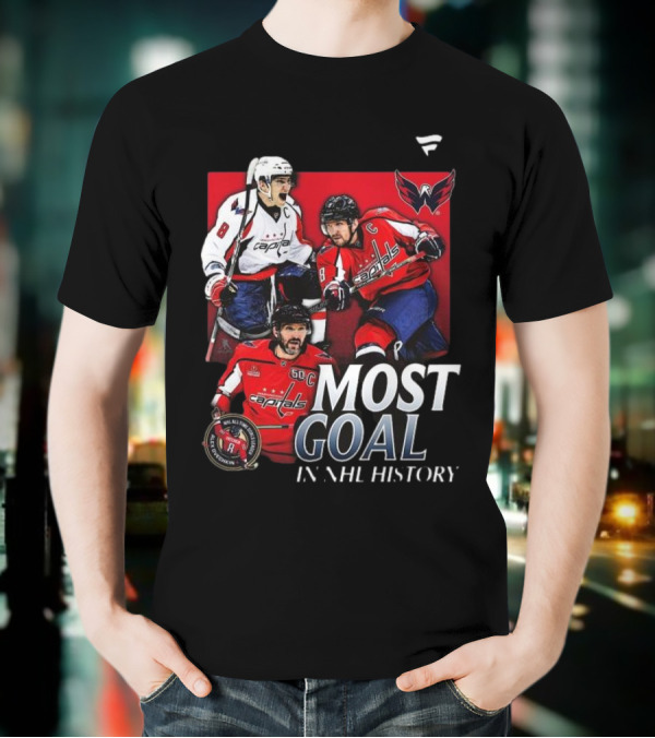 Washington Capitals Alexander Ovechkin Most Goals In NHL History Evolution 8 T-Shirt