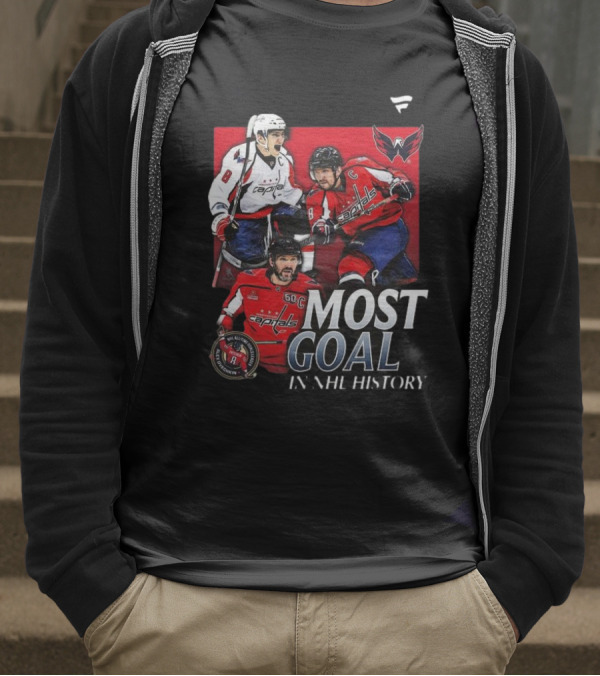 Washington Capitals Alexander Ovechkin Most Goals In NHL History Evolution 8 T-Shirt