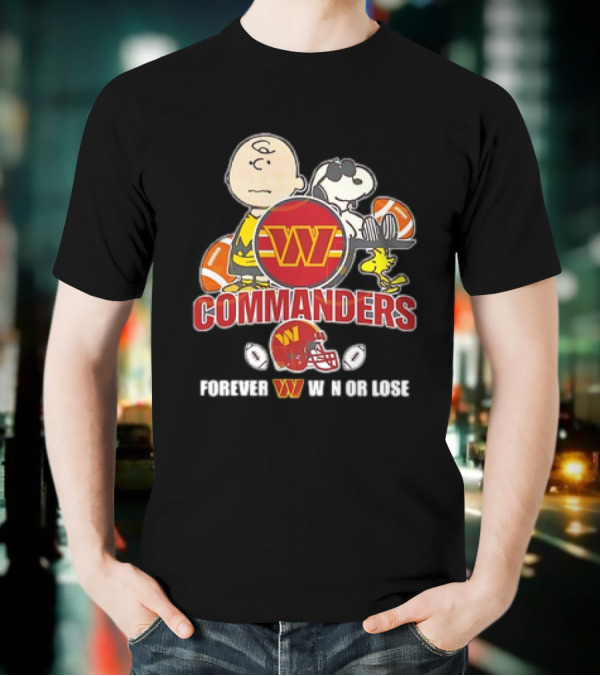 Washington Commanders X Peanuts Collaboration Forever W Not Loose T-Shirt