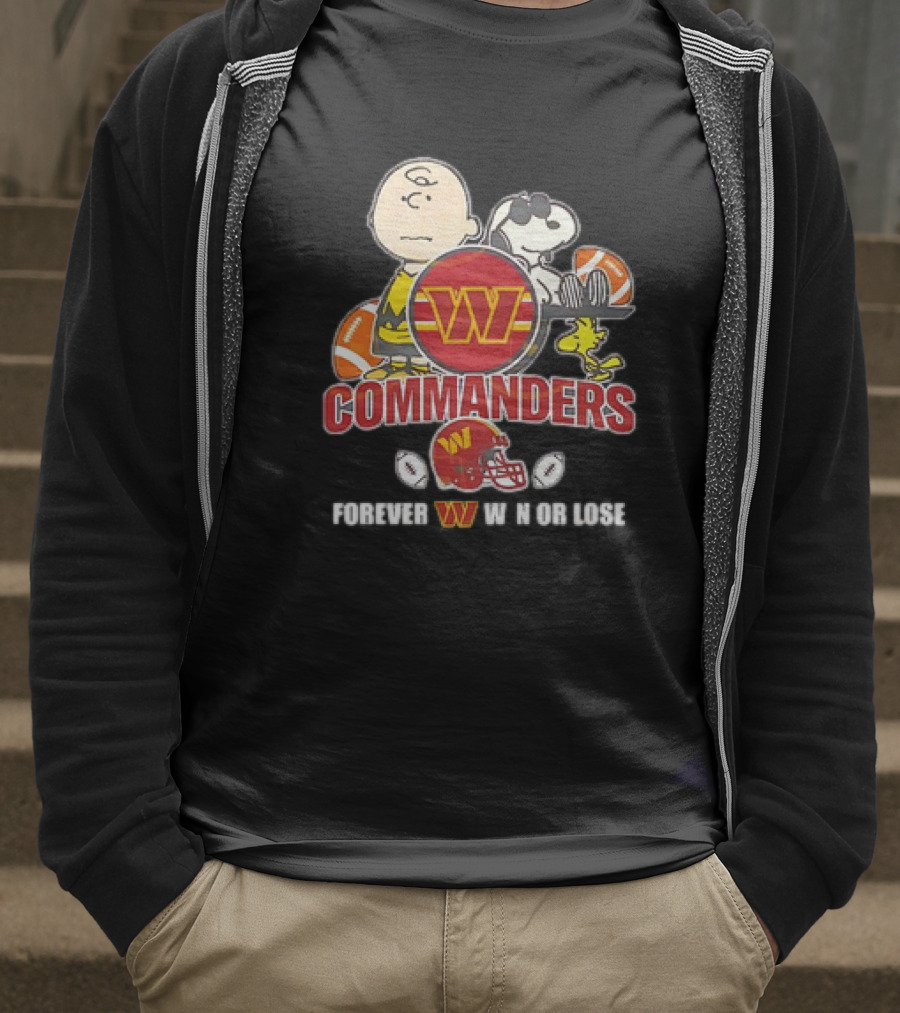 Washington Commanders X Peanuts Collaboration Forever W Not Loose T-Shirt