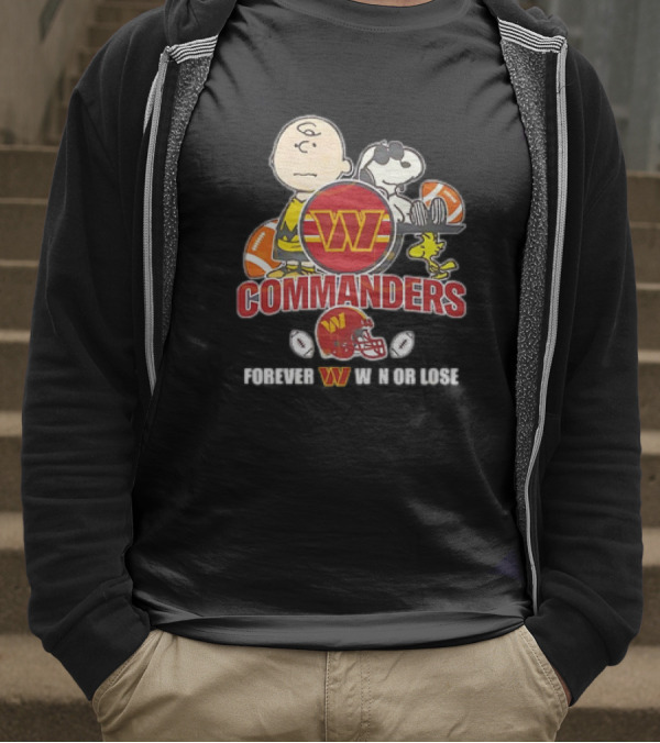 Washington Commanders X Peanuts Collaboration Forever W Not Loose T-Shirt