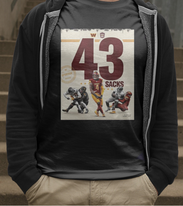 Washington Commanders 43 Sacks Chunky Sacks Hunger Program T-Shirt
