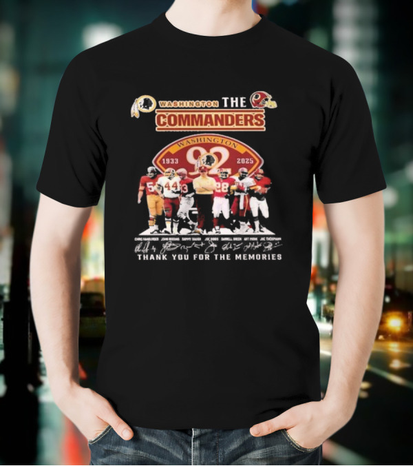 Washington Commanders 1933 2025 Thank You For The Memories Football Legends T-Shirt