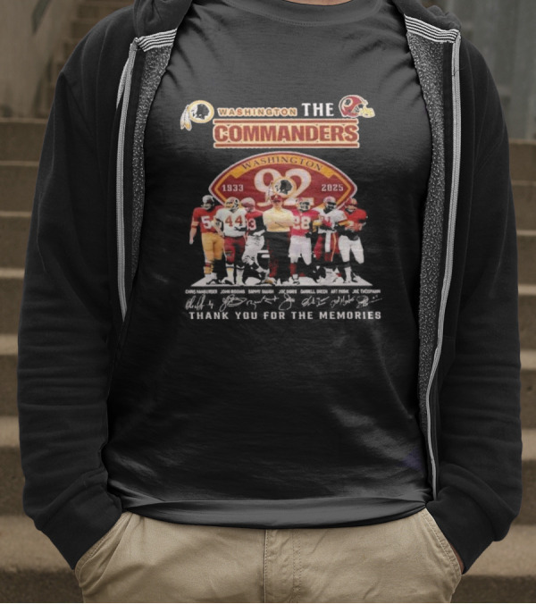 Washington Commanders 1933 2025 Thank You For The Memories Football Legends T-Shirt