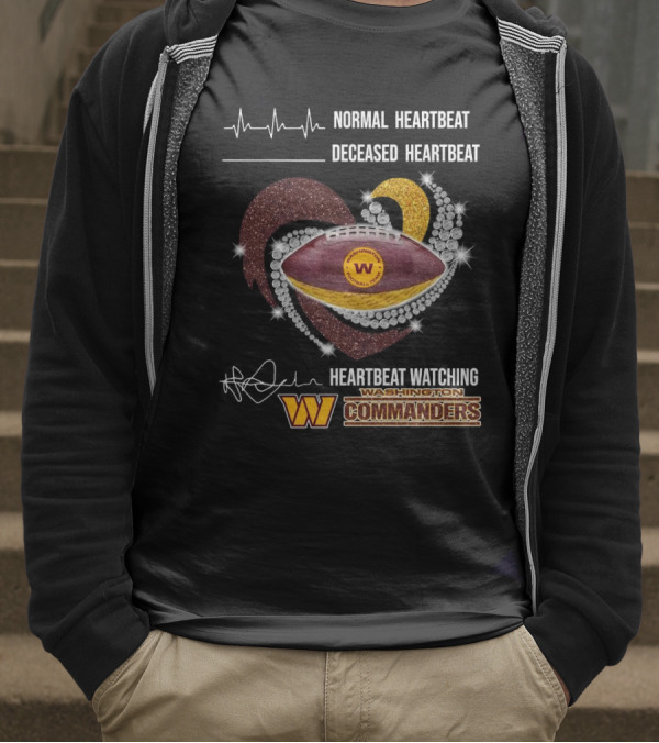 Washington Commanders Faster Heartbeat When Ing Football Diamond Heart T-Shirt