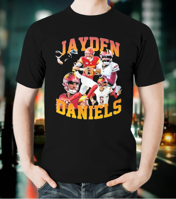 Jayden Daniels Washington Commanders Football Player Collage T-Shirt