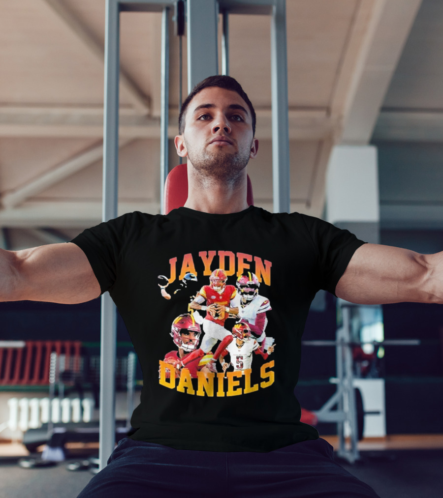 Jayden Daniels Washington Commanders Football Player Collage T-Shirt