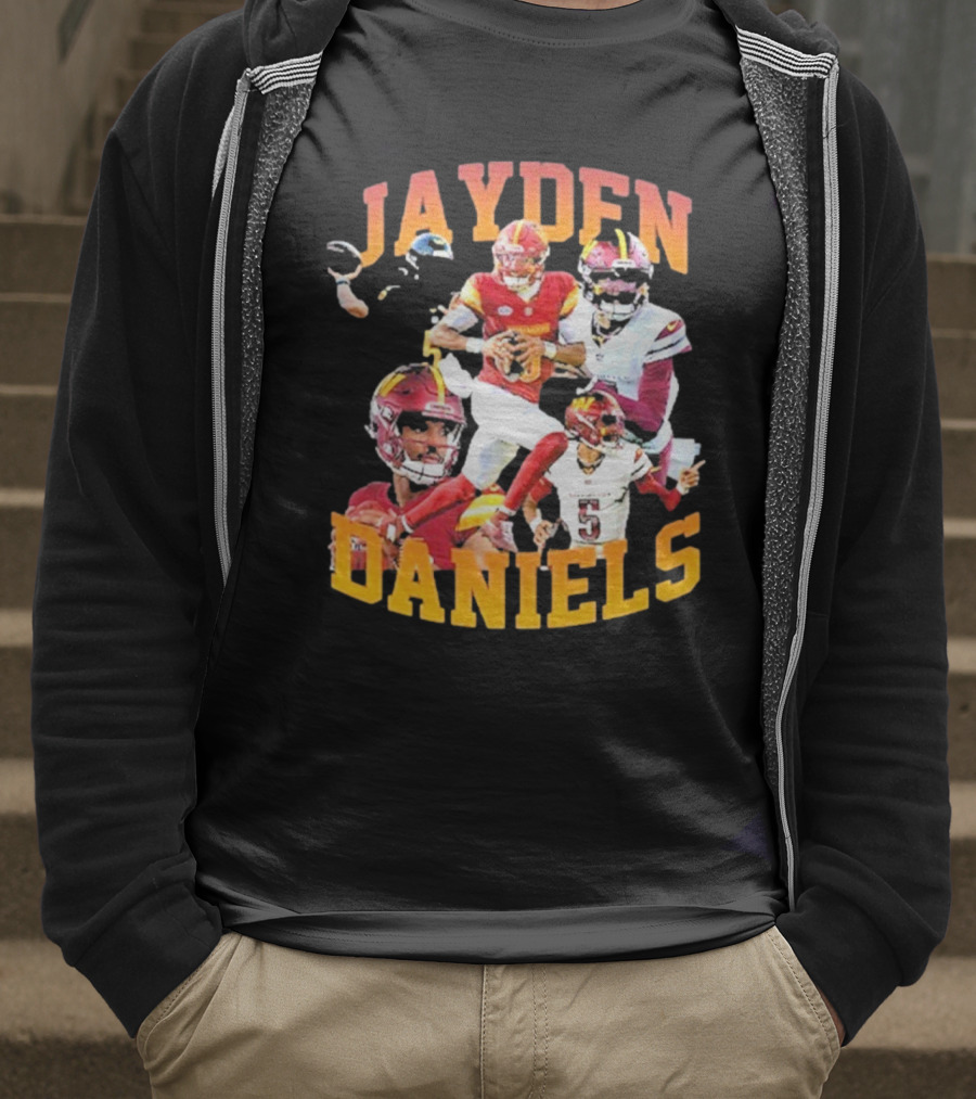 Jayden Daniels Washington Commanders Football Player Collage T-Shirt