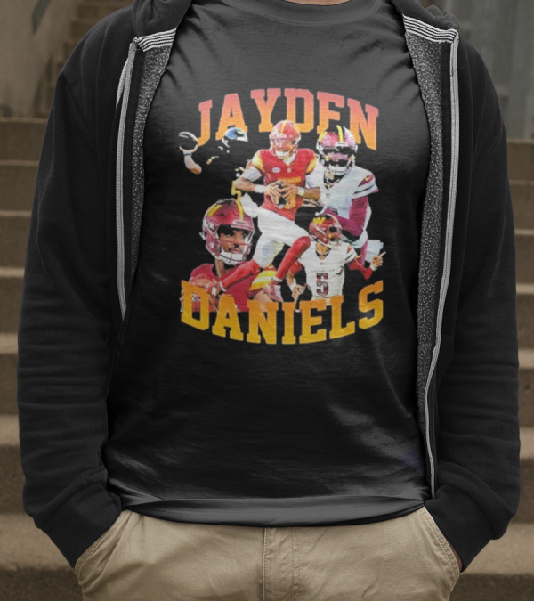 Jayden Daniels Washington Commanders Football Player Collage T-Shirt