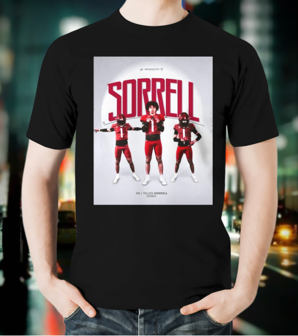 Washington State Cougars Sorrell DB Trillion Signed Football Palouse T-Shirt