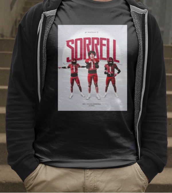 Washington State Cougars Sorrell DB Trillion Signed Football Palouse T-Shirt
