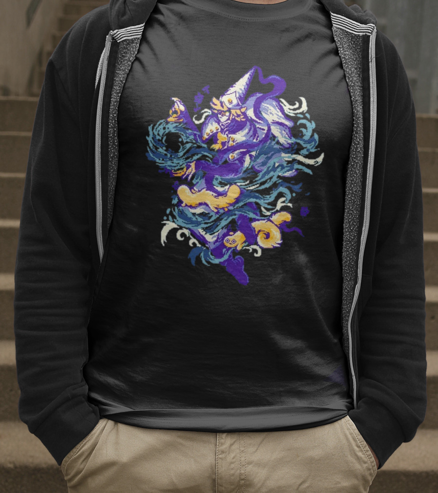 Water Witch Purple Fish Mystic Waves T-Shirt
