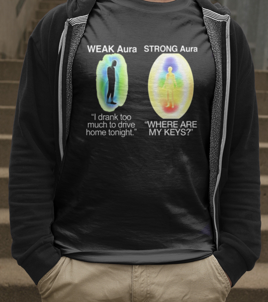 Weak Aura I Drank Too Much To Drive Home Strong Aura Where Are My Keys T-Shirt