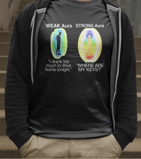 Weak Aura I Drank Too Much To Drive Home Strong Aura Where Are My Keys T-Shirt