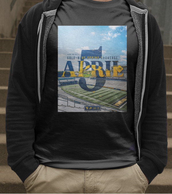West Virginia Mountaineers Save The Date Gold Blue Spring Showcase April 5 2025 1 PM T-Shirt