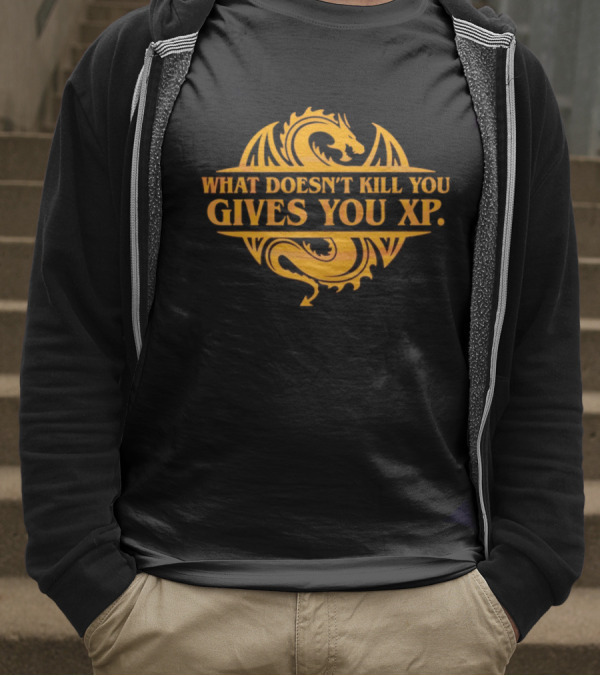 What Doesn’t Kill You Gives You XP Dragon Icon Dungeons And Dragons T-Shirt